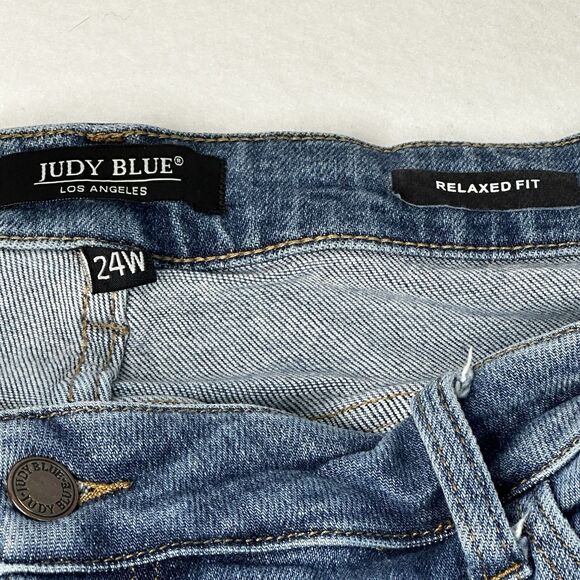 Judy Blue Womens Plus Size 24W Relaxed Fit Distressed Denim Jeans - Picture 7 of 7